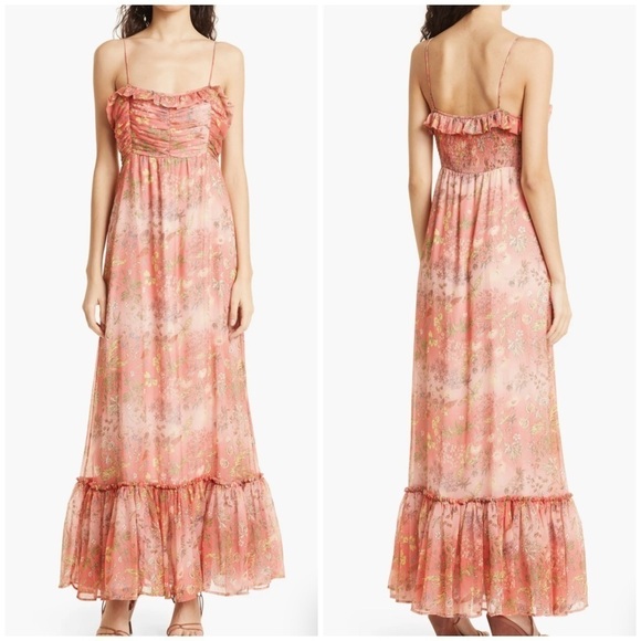 NEW! byTiMo Floral Crepe Chiffon Maxi Dress S - Picture 1 of 9